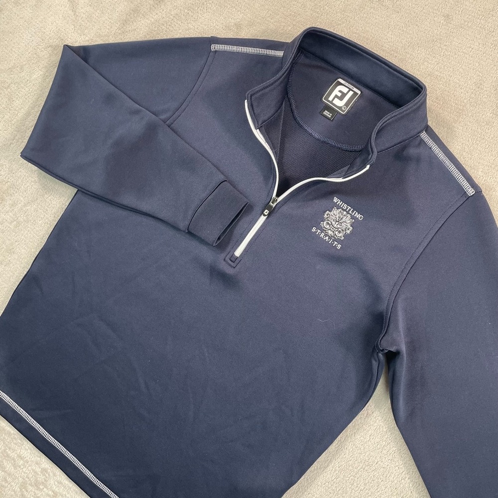 FootJoy x Whistling Straits Golf Course Half-Zip Pullover Junior Boys Large Navy